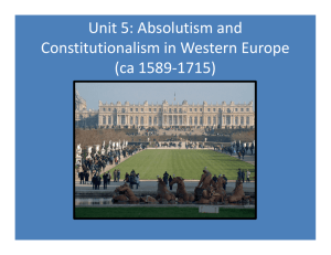 Absolutism and Constitutionalism in Western Europe