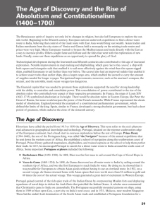The Age of Discovery and the Rise of Absolutism