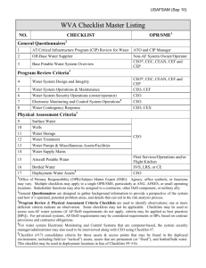 Water Vulnerability Assessment Checklists