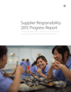 Supplier Responsibility 2015 Progress Report