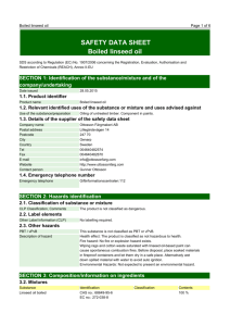 SAFETY DATA SHEET Boiled linseed oil
