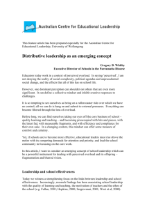 Distributive leadership as an emerging concept