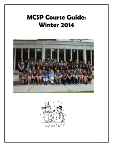 MCSP Course Guide: Winter 2014 - College of Literature, Science