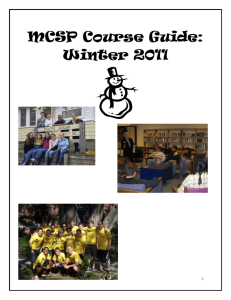 MCSP Course Guide: Winter 2011 - College of Literature, Science