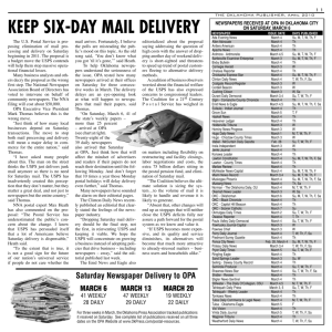 keep six-day mail delivery - Oklahoma Press Association