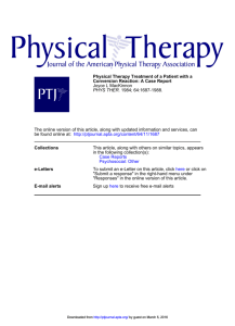 Physical Therapy Treatment of a Patient with a Conversion