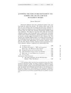 justifying the structured settlement tax subsidy: the use of lump sum