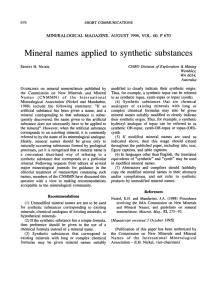 Mineral names applied to synthetic substances