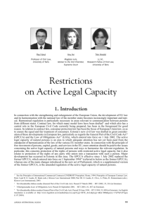 Restrictions on Active Legal Capacity