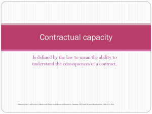 Chapter 9-1 Contractual Capacity of Individuals and Organizations
