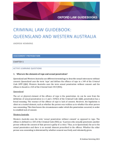 criminal law guidebook: queensland and western australia