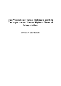 The Prosecution of Sexual Violence in conflict