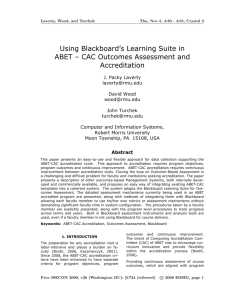 Using Blackboard's Learning Suite in ABET – CAC Outcomes