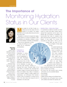 Monitoring Hydration Status in Our Clients