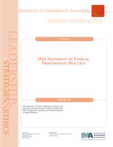 IMA Statement of Ethical Professional Practice
