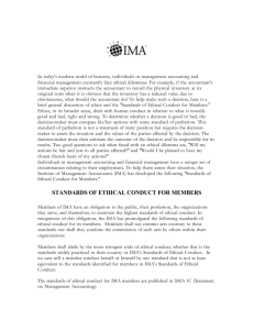 Standards of Ethical Conduct. - Institute of Management Accountants