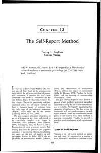 The Self-Report Method