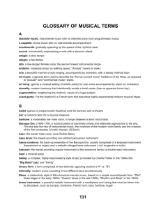 glossary of musical terms - Western Michigan University