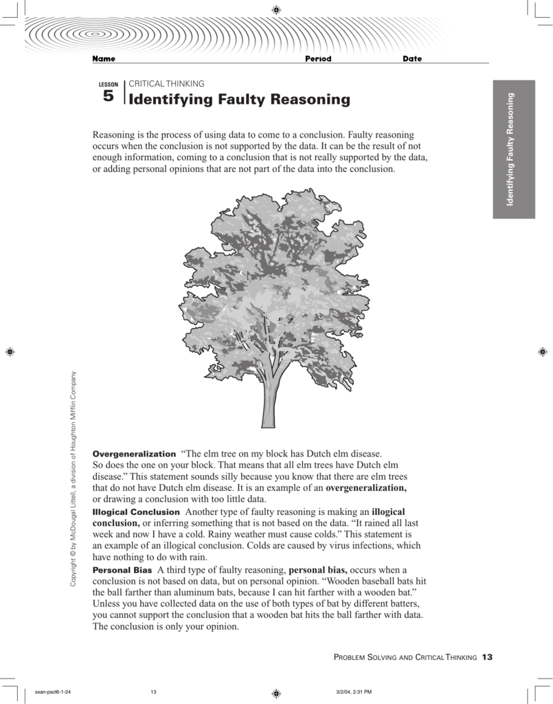 Identifying Faulty Reasoning