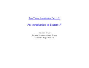 An Introduction to System F