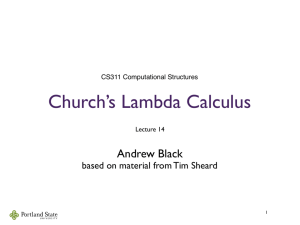 Lambda Calculus
