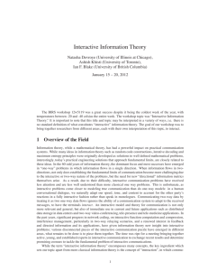 Interactive Information Theory