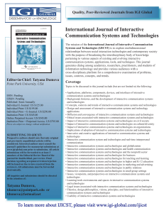 International Journal of Interactive Communication Systems and