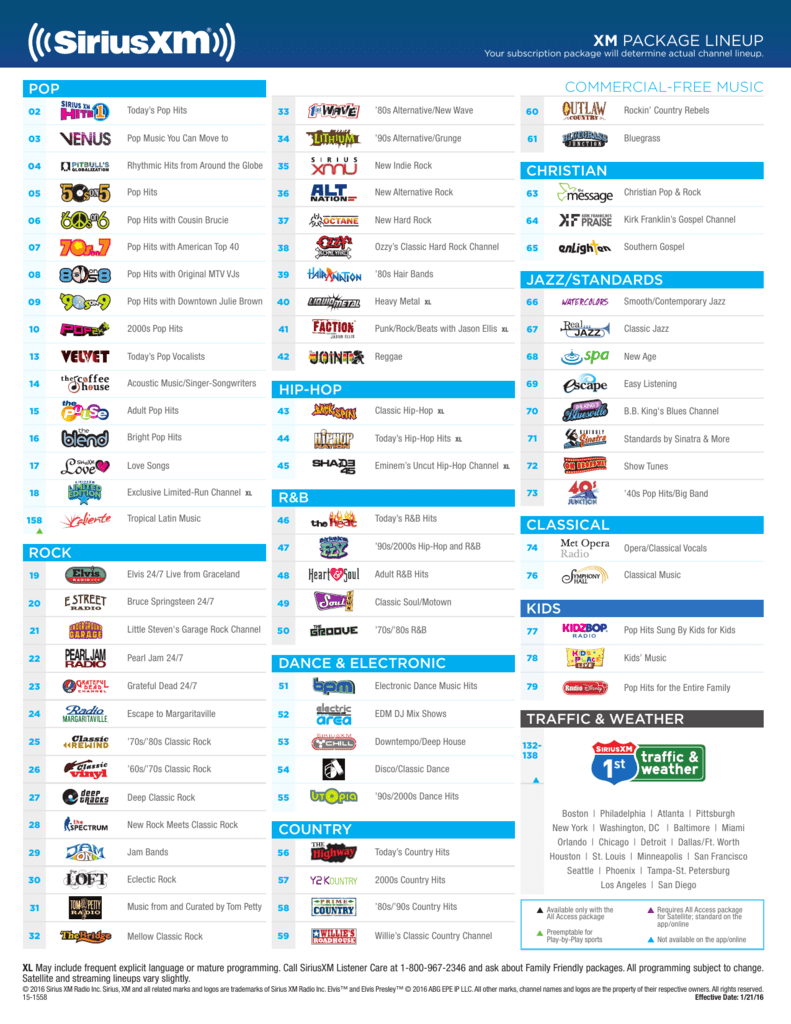 Printable Sirius Xm Channels List 2021 Get Your Hands on Amazing Free