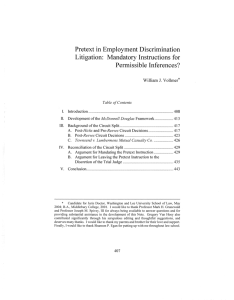 Pretext in Employment Discrimination Litigation