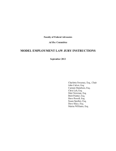 Model Employment Law Jury Instructions