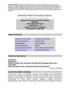 1 Table of Contents Instructor Information Evaluation Procedures