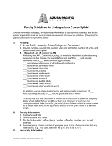 Faculty Guidelines for Undergraduate Course Syllabi