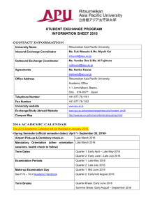 STUDENT EXCHANGE PROGRAM INFORMATION SHEET 2016