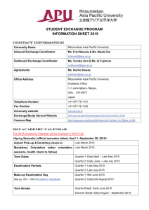 STUDENT EXCHANGE PROGRAM INFORMATION SHEET 2015