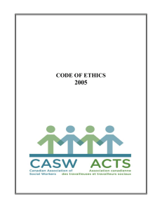(CASW) Code of Ethics - Canadian Association of Social Workers