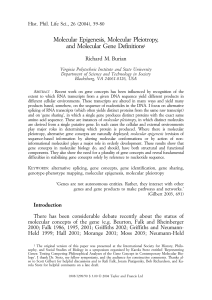 Molecular Epigenesis, Molecular Pleiotropy