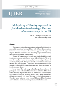 Multiplicity of identity expressed in Jewish educational settings: The