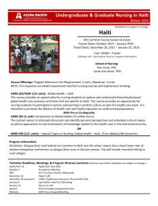 Undergraduate & Graduate Nursing in Haiti