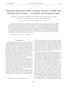 Molecular Interaction Study of Binary Mixtures of THF with Methanol