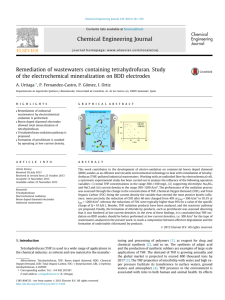 Remediation of wastewaters containing tetrahydrofuran. Study of the