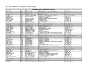 Placement of Geography MA Graduates