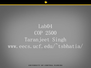 Lab04 COP 2500 Taranjeet Singh www.eecs.ucf.edu/