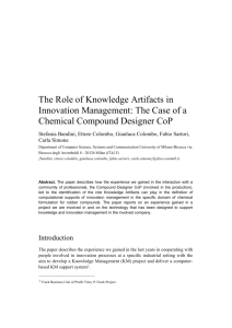 The Case of a Chemical Compound Designer CoP