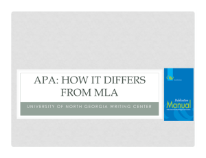 apa: how it differs from mla - University of North Georgia