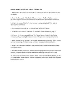 Chapter 4 Federal Reserve System Multiple Choice 1 The Federal