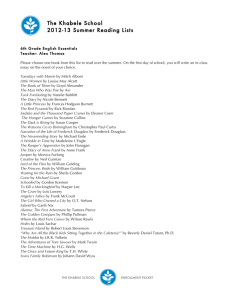 The Khabele School 2012-13 Summer Reading Lists