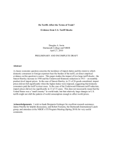 Do Tariffs Affect the Terms of Trade? Evidence from US Tariff