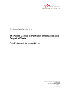 The Glass Ceiling in Politics: Formalization and Empirical Tests Olle