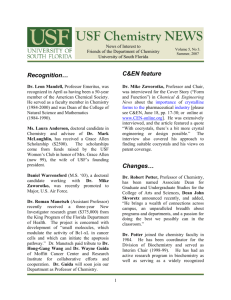 USF Chemistry NEWS - Chemistry Department