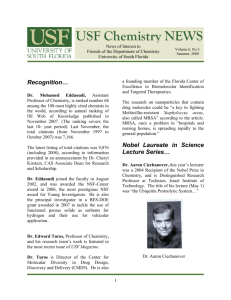 USF Chemistry NEWS - Chemistry Department